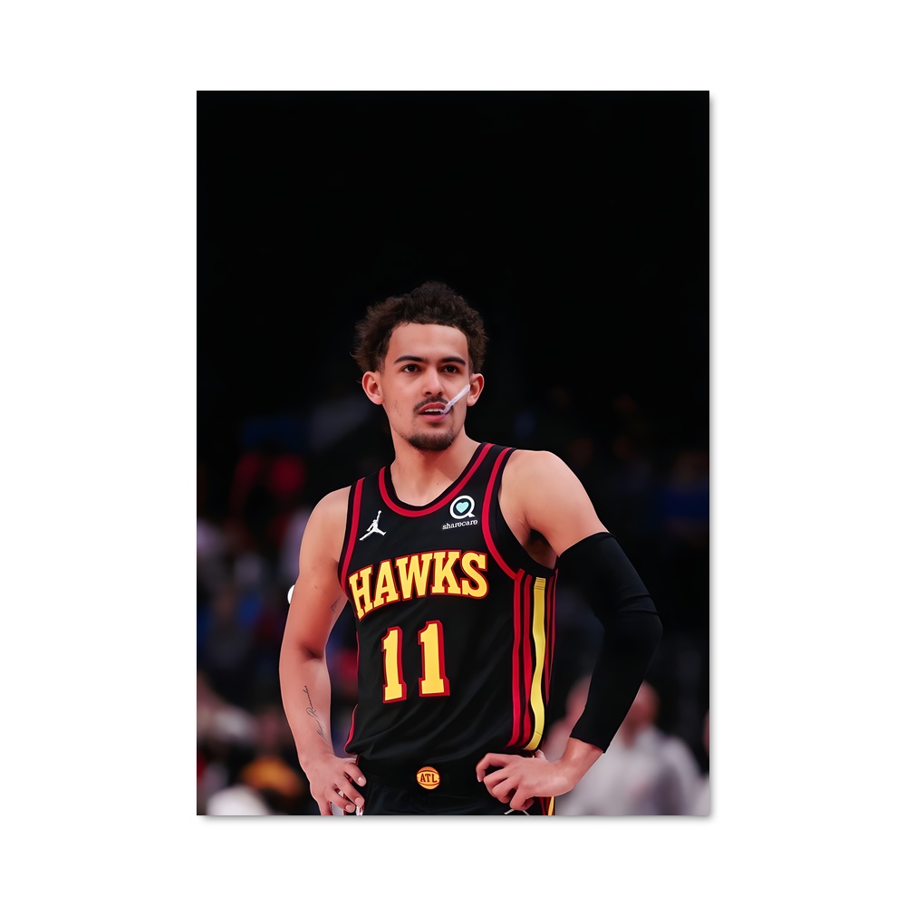 Poster Trae Young en Action – affiche Basketball